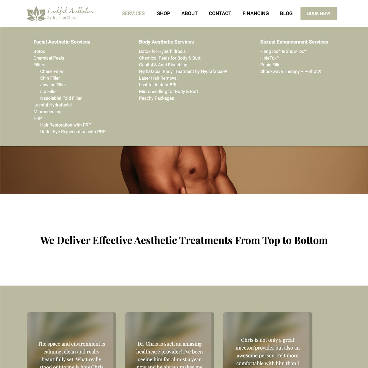preview of Lushful Aesthetics website