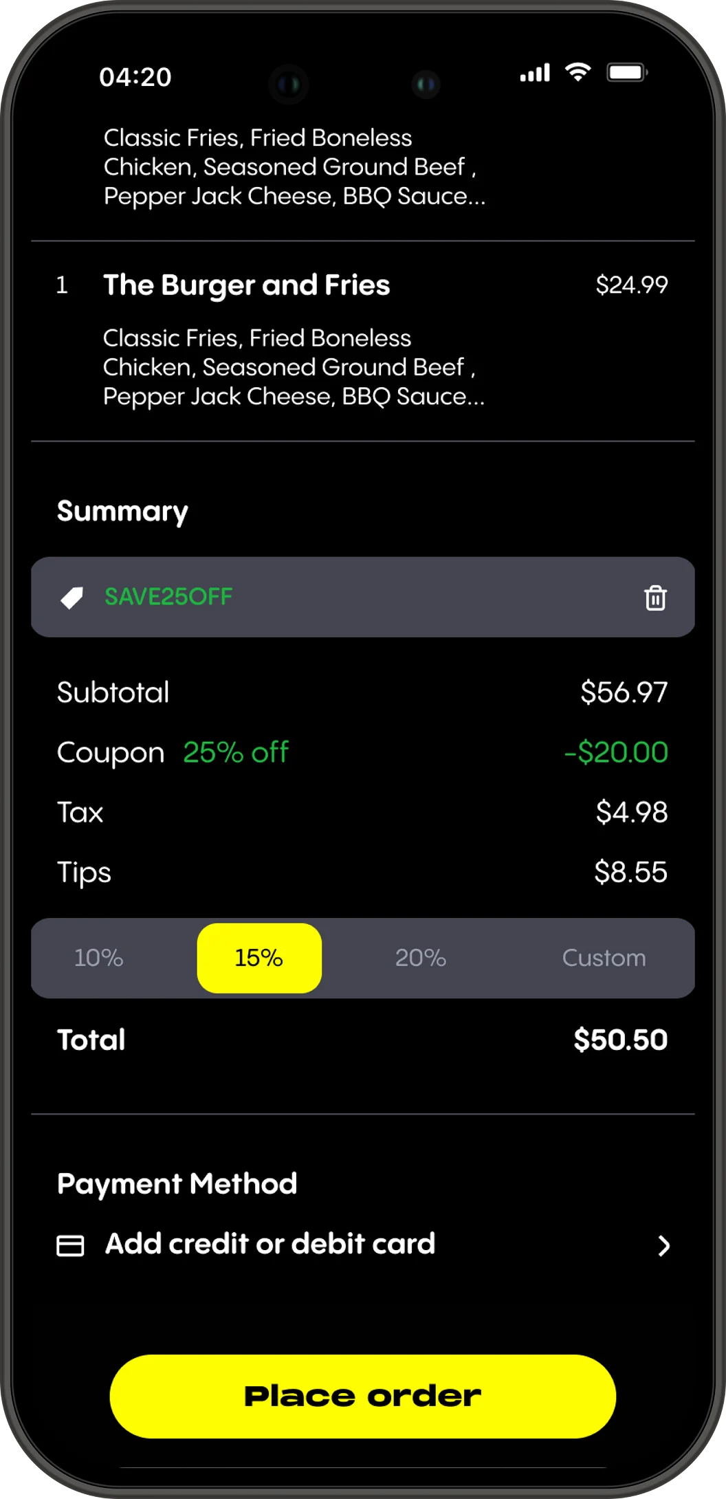 Popchew final checkout screen