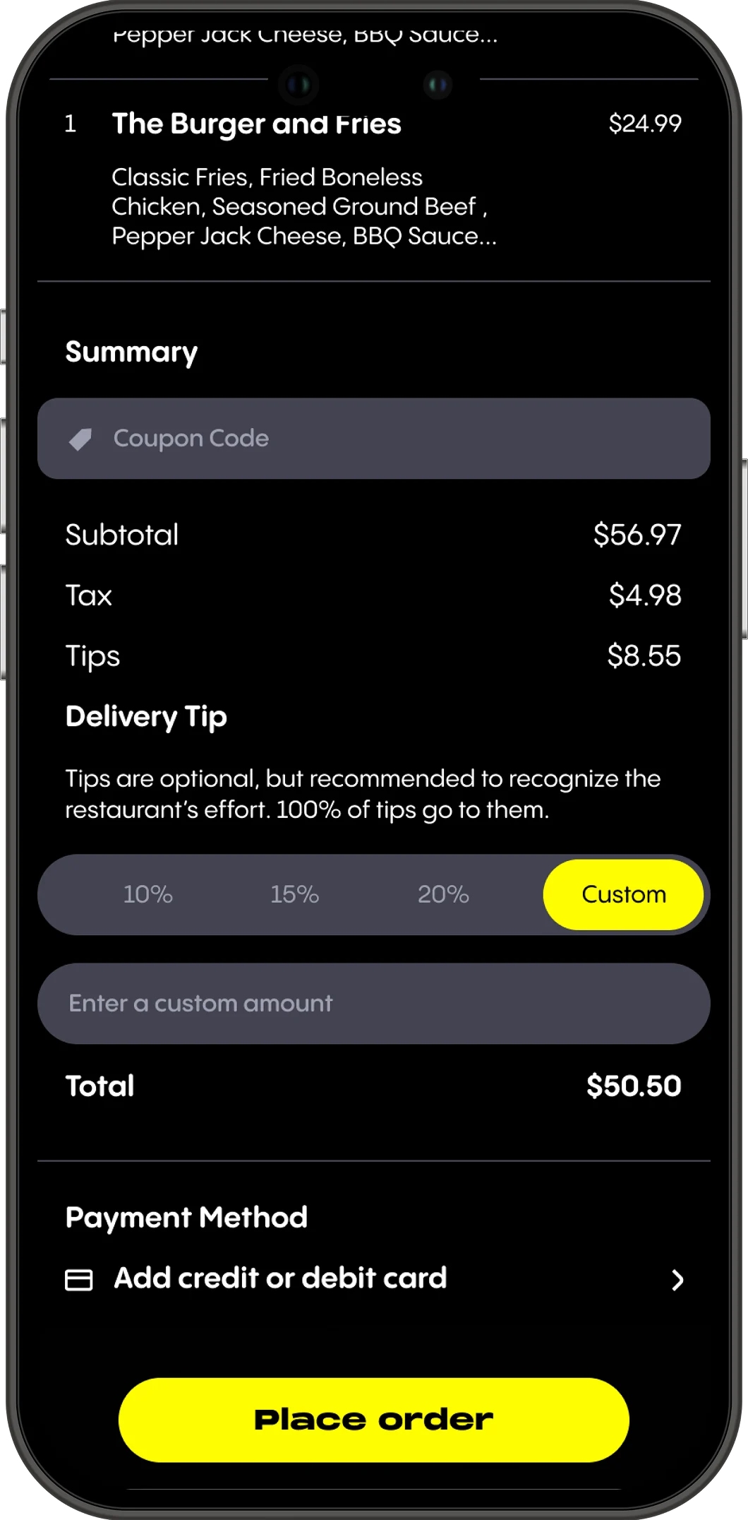 Popchew V1 checkout screen (before redesign)