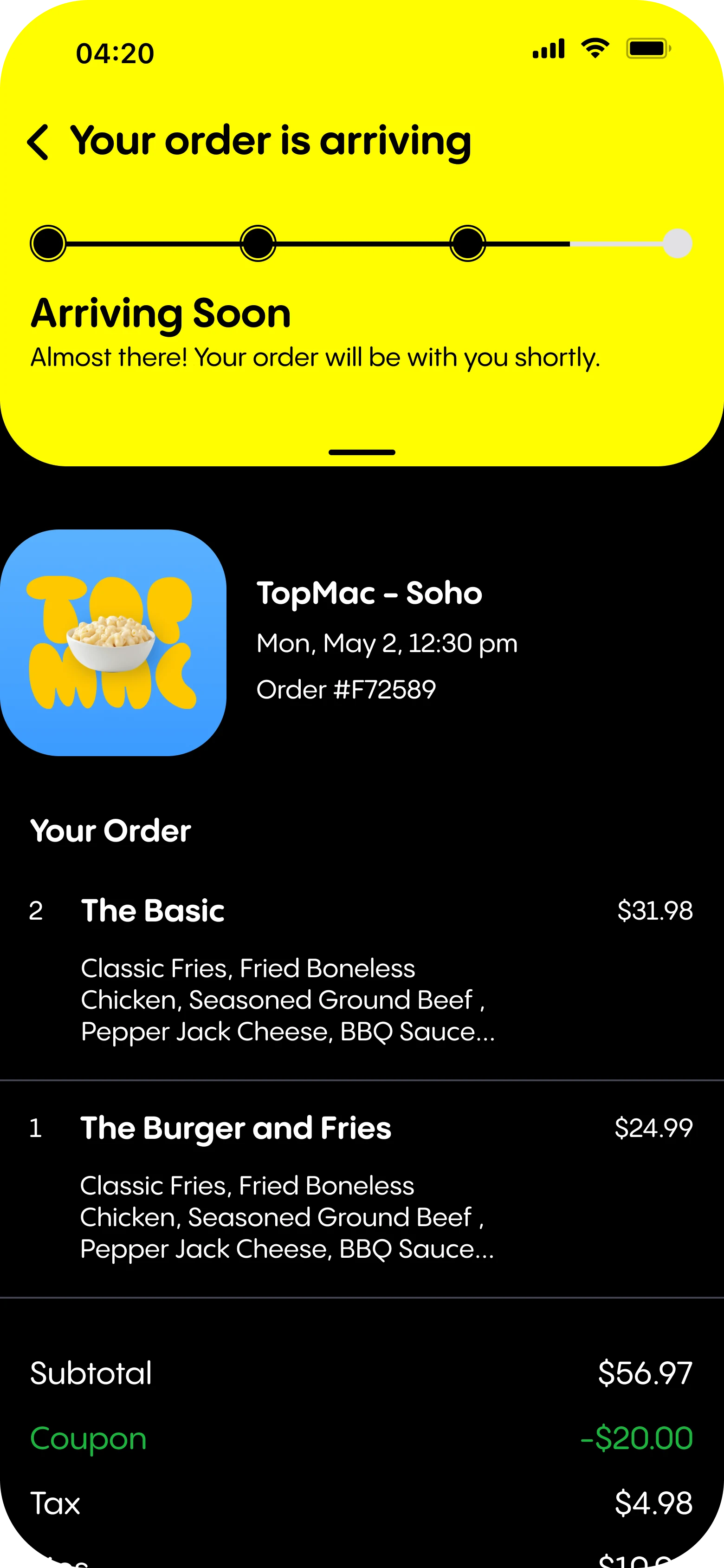 Order tracking — delivered