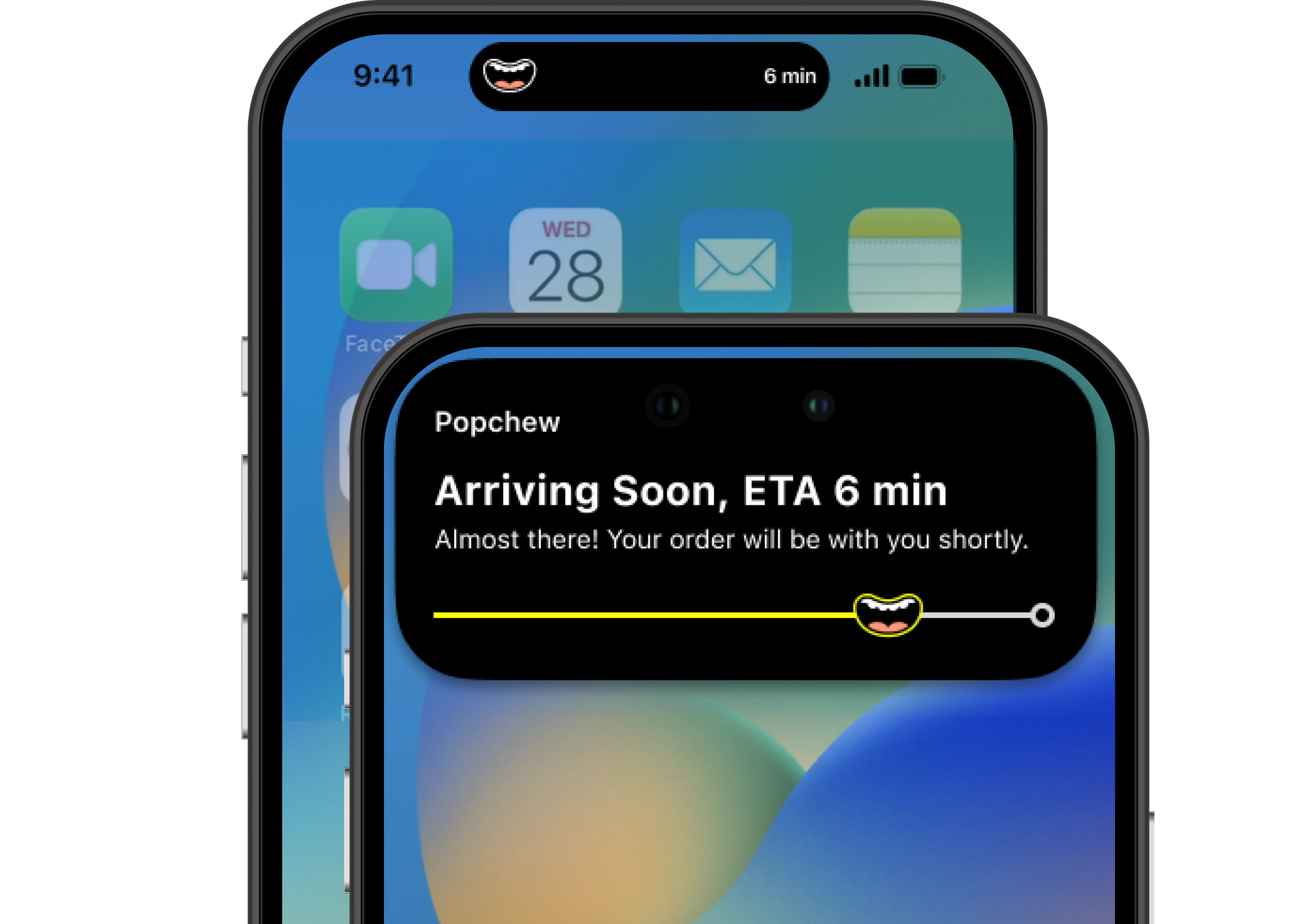 Dynamic Island and Lock Screen Live Activity with Popchew order tracking