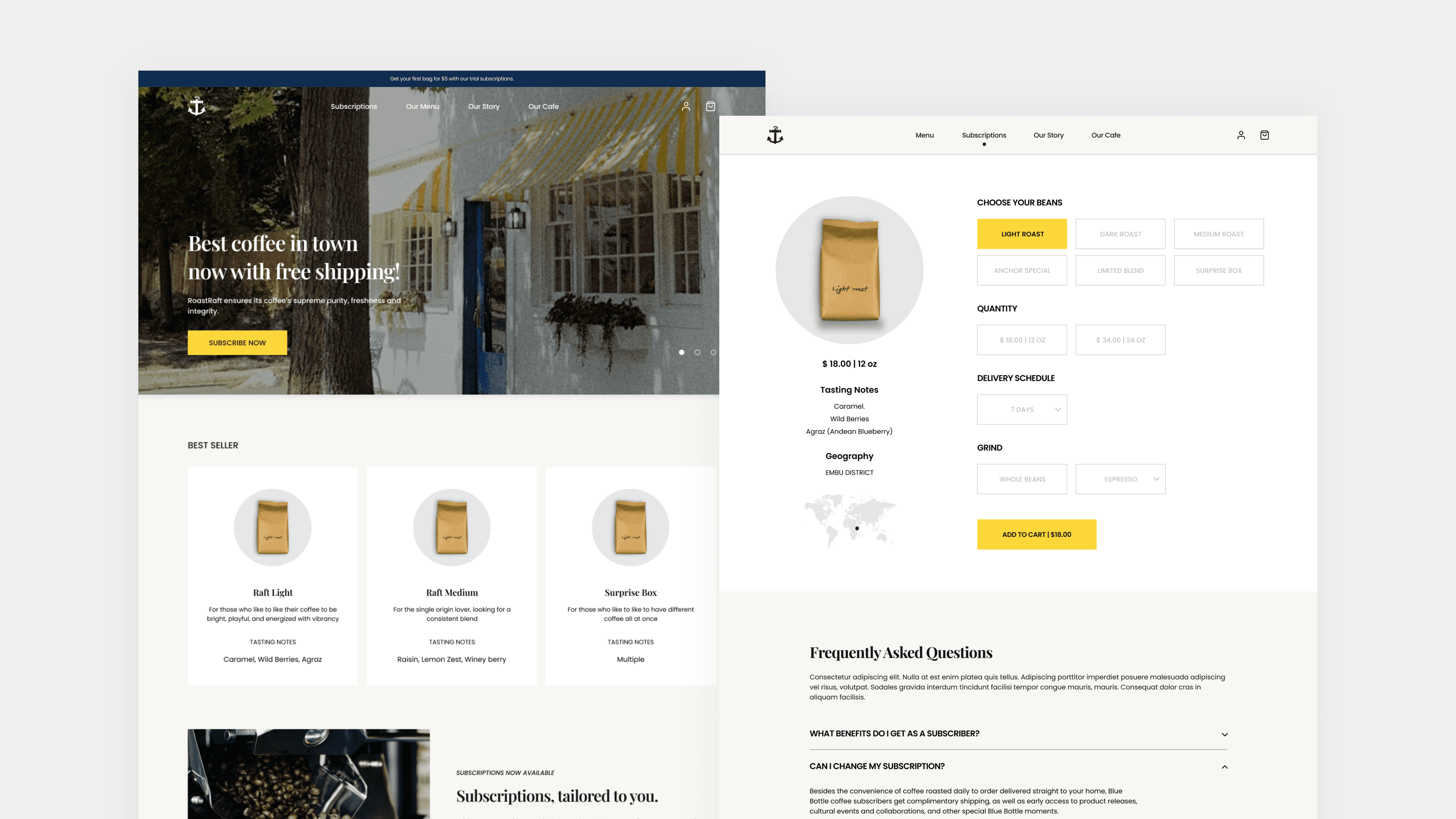 Picture of the roastraft coffee shop websites