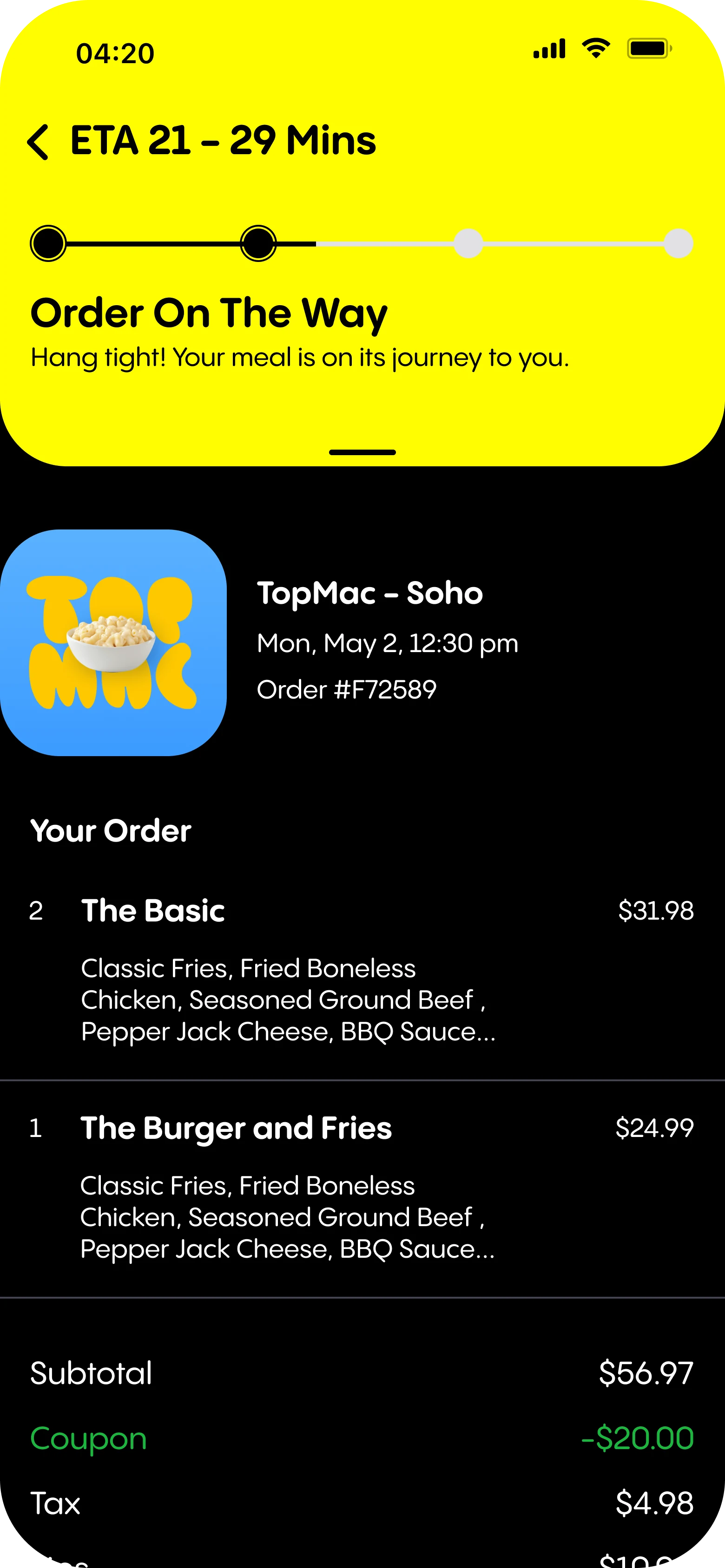 Order tracking — on the way